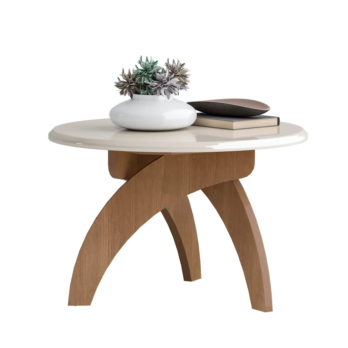 Mesa de Centro Jade - Cinamomo C / Off White - 2 - Móveis Curitiba | Moveirama