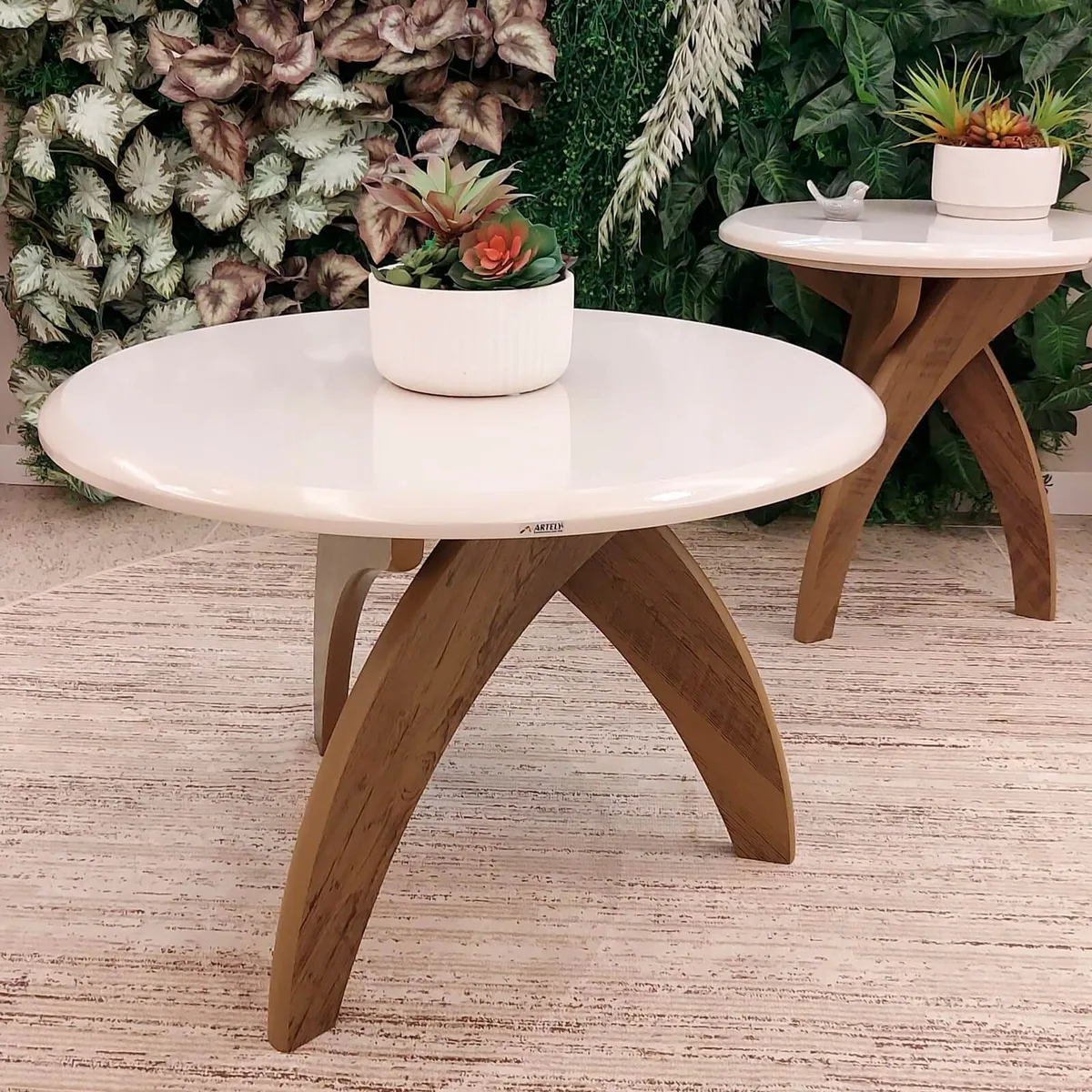 Mesa de Centro Jade - Off White C / Pinho - 4 - Móveis Curitiba | Moveirama