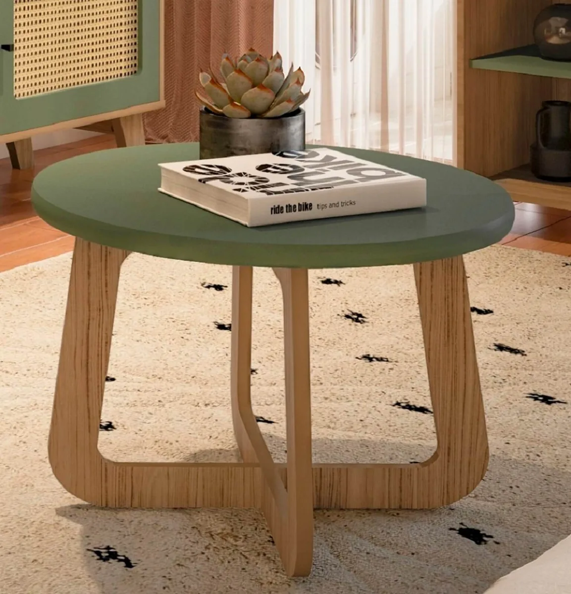 Mesa de Centro Jasmin - Menta C / Carvalho - 2 - Móveis Curitiba | Moveirama