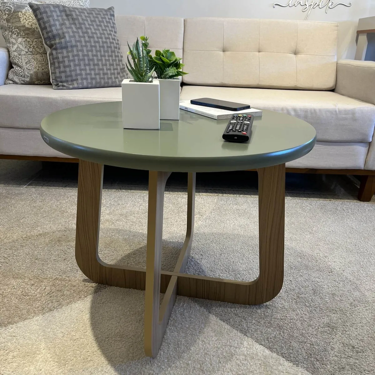Mesa de Centro Jasmin - Menta C / Carvalho - 4 - Móveis Curitiba | Moveirama