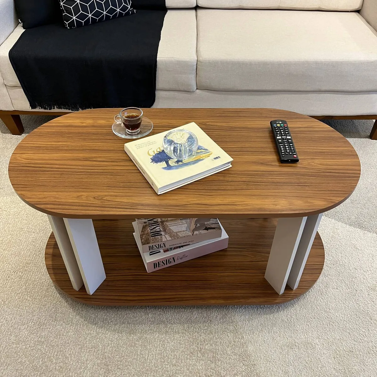 Mesa de Centro Mundi - Cedro C / Off White - 8 - Móveis Curitiba | Moveirama
