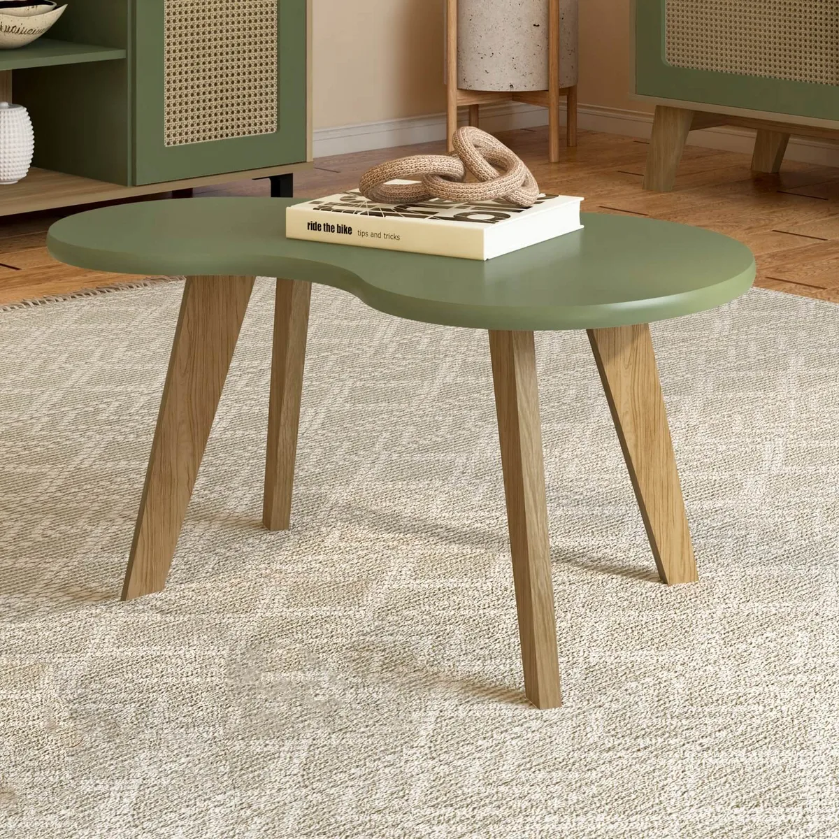 Mesa de Centro Organica na cor Menta