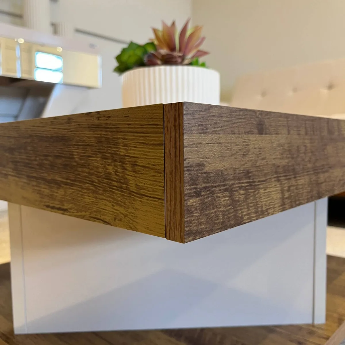 Mesa de Centro Saara - Pinho C / Off White - 3 - Móveis Curitiba | Moveirama