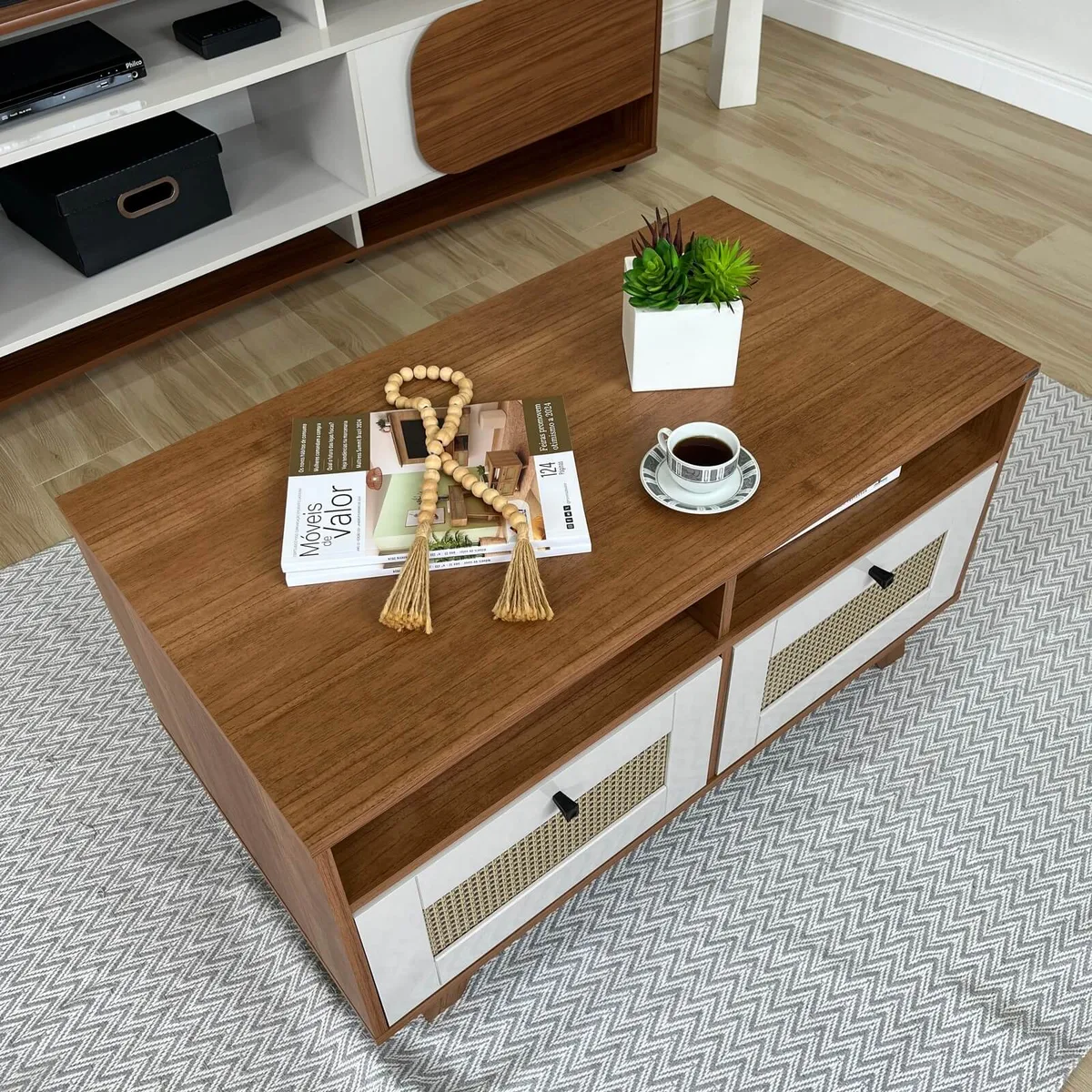 Mesa de Centro Trama - Cinamomo C / Off White - 7 - Móveis Curitiba | Moveirama