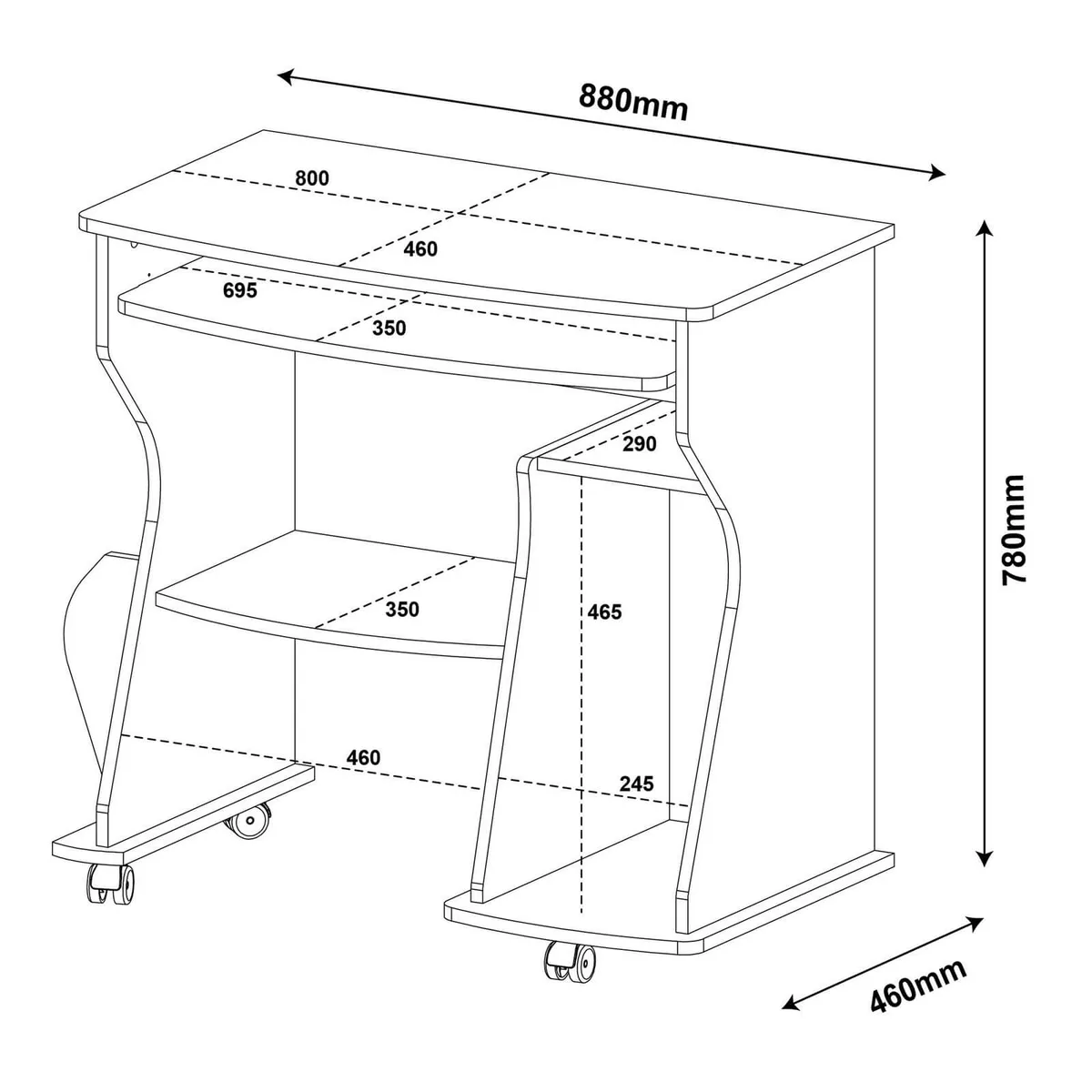 Mesa para Computador 160 - Branco - 9 - Móveis Curitiba | Moveirama