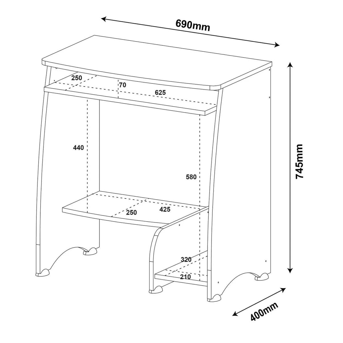 Mesa para Computador Pixel - Pinho - 5 - Móveis Curitiba | Moveirama