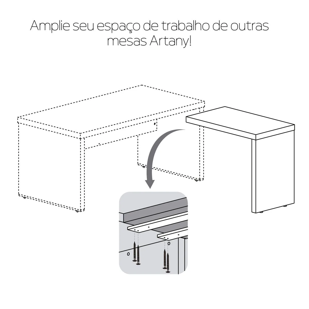 Mesa de Apoio Tamburato 890 - Preto