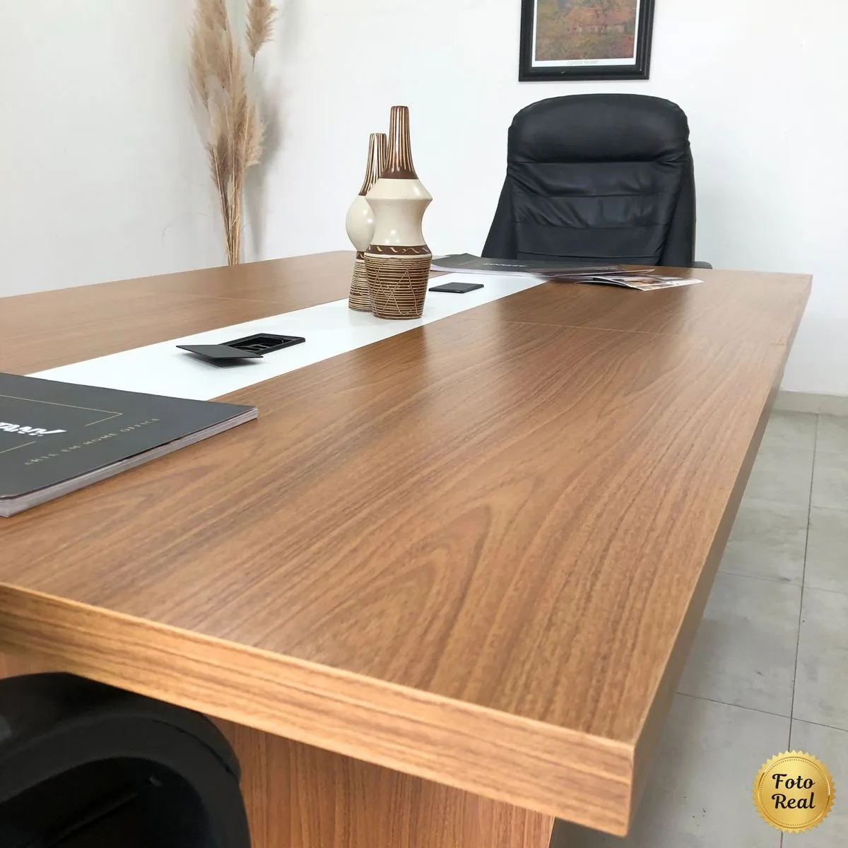Mesa de Reunião Modular Y37 - Freijó/Branco