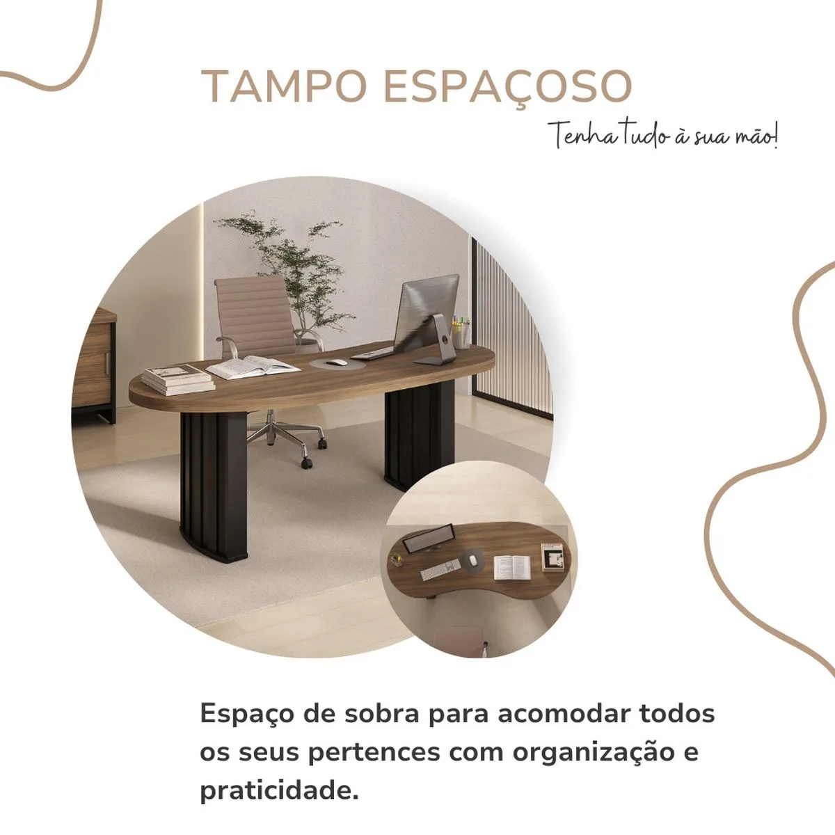 Mesa Tamburaro Organic - Nogal/Preto
