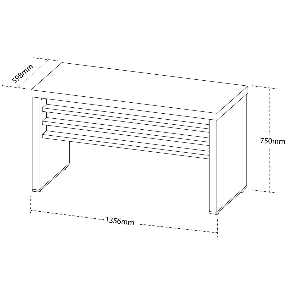 Mesa Tamburato 1400 - Carvalho/Branco