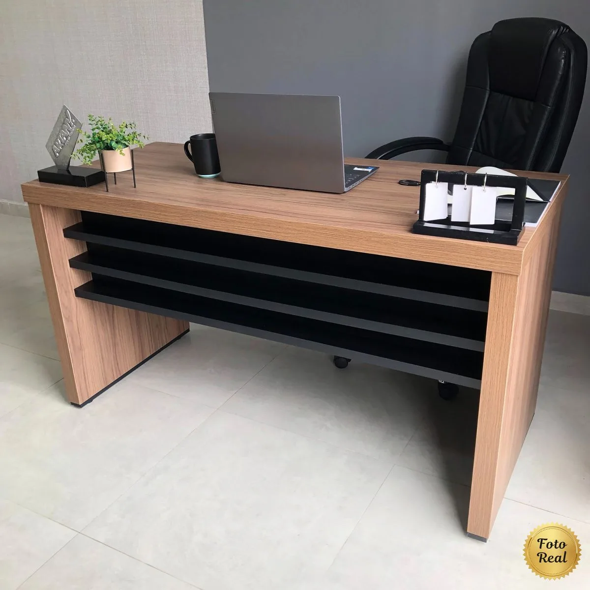 Mesa Tamburato 1400 - Nogal/Preto