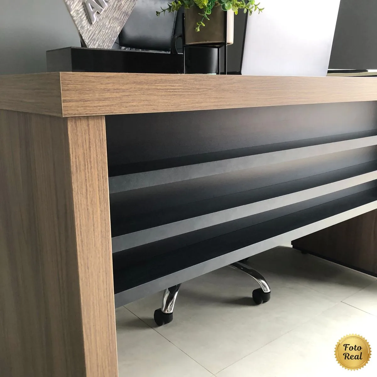 Mesa Tamburato 1400 - Nogal/Preto