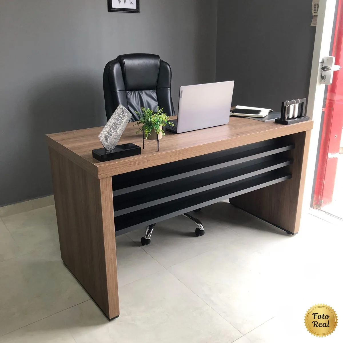 Mesa Tamburato 1400 - Nogal/Preto