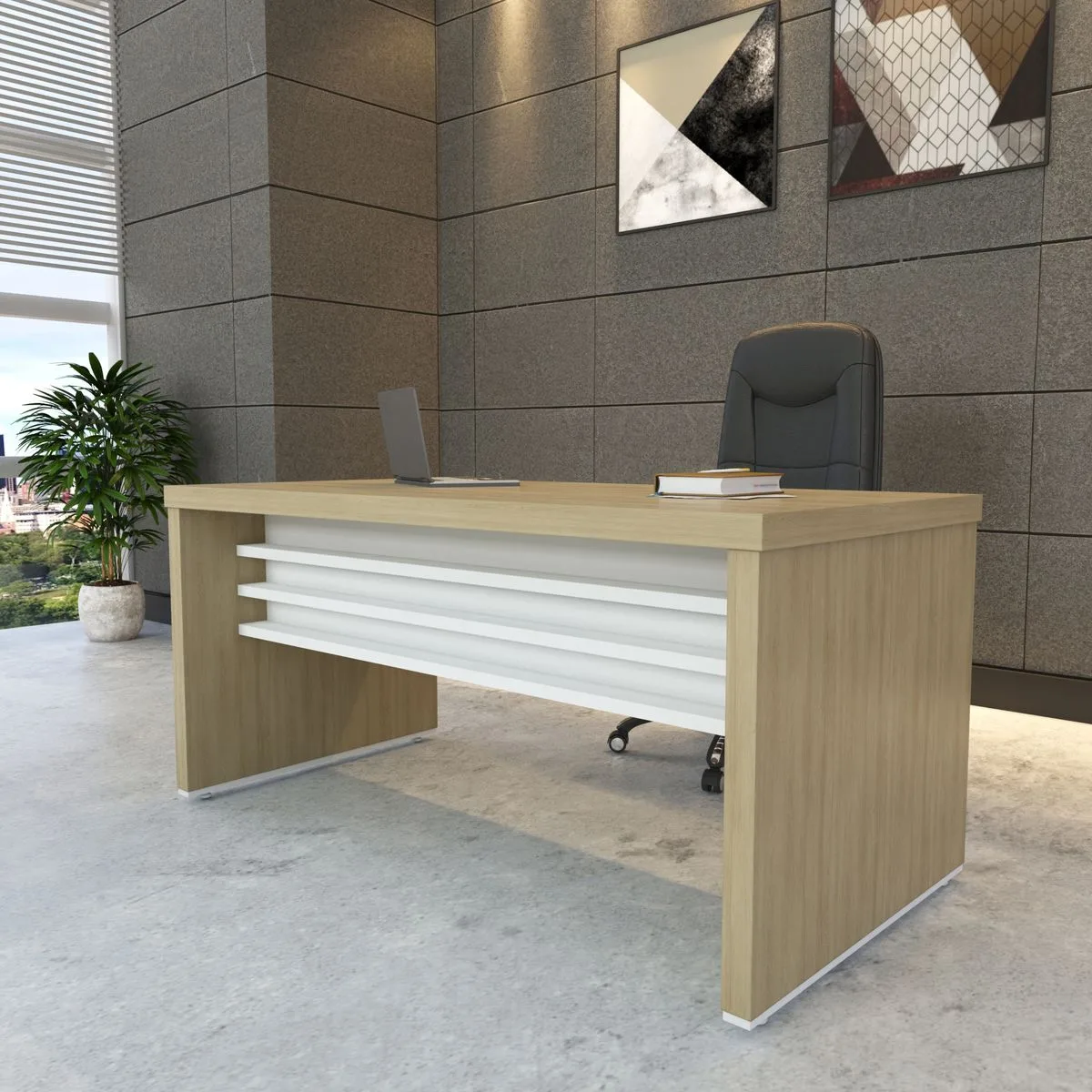 Mesa Tamburato 1600 - Carvalho/Branco