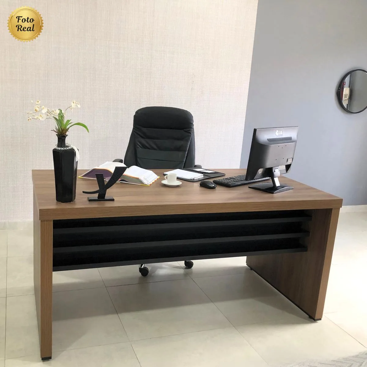 Mesa Tamburato 1600 - Nogal/Preto