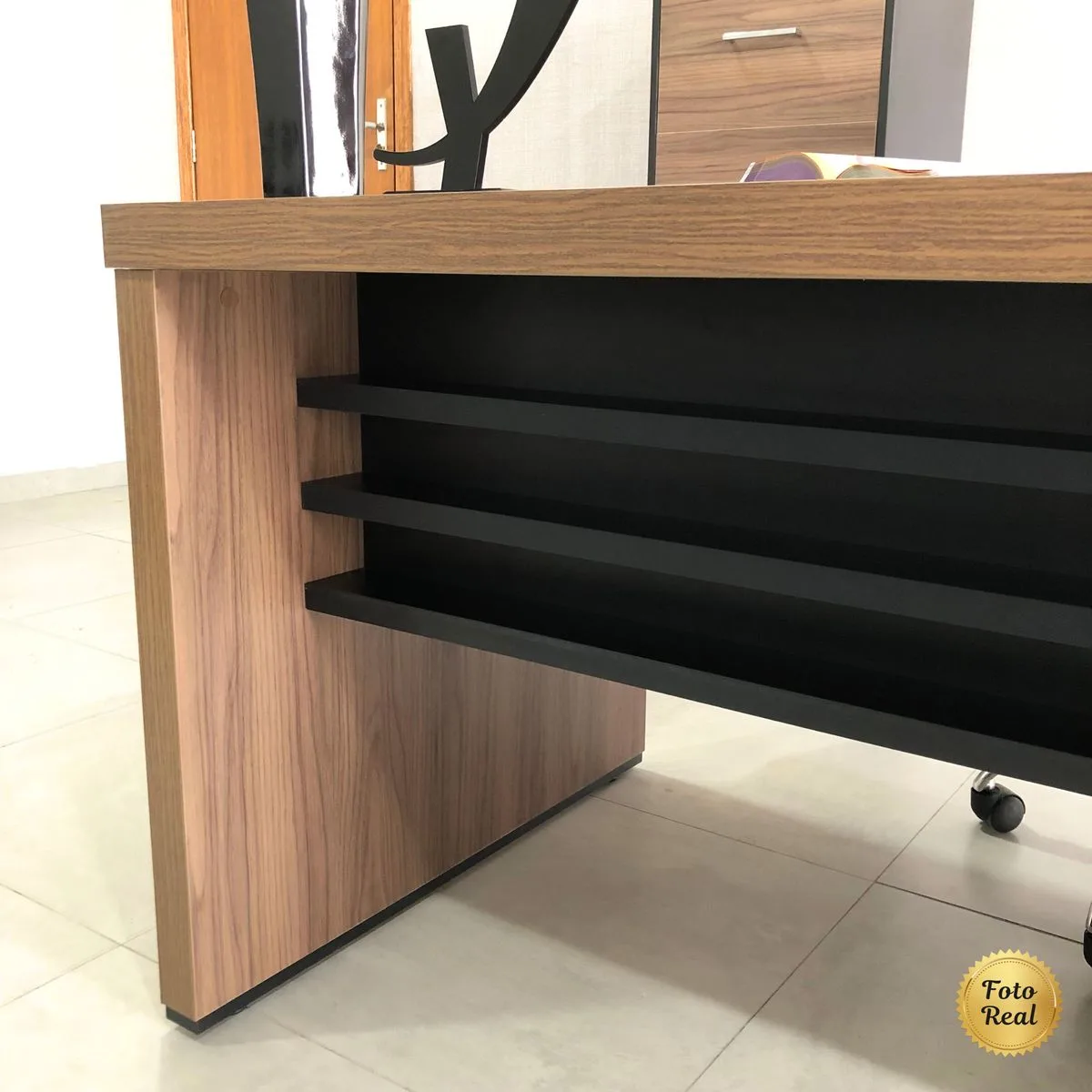 Mesa Tamburato 1600 - Nogal/Preto