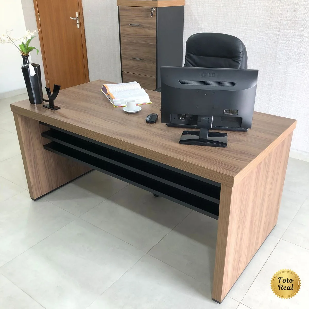 Mesa Tamburato 1600 - Nogal/Preto