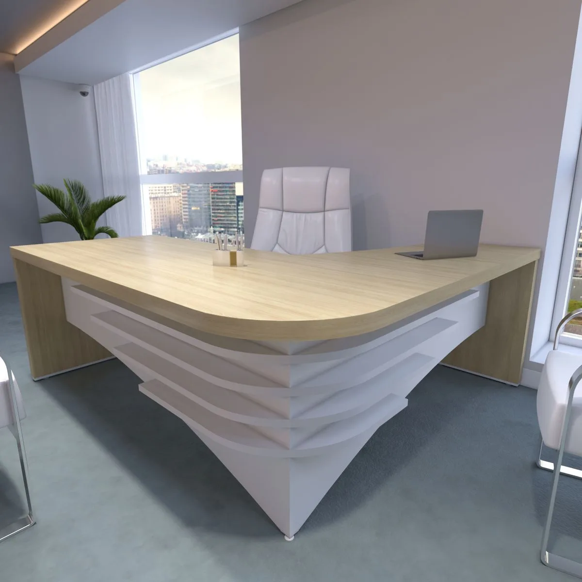 Mesa Tamburato Diretor Le - Carvalho/Branco