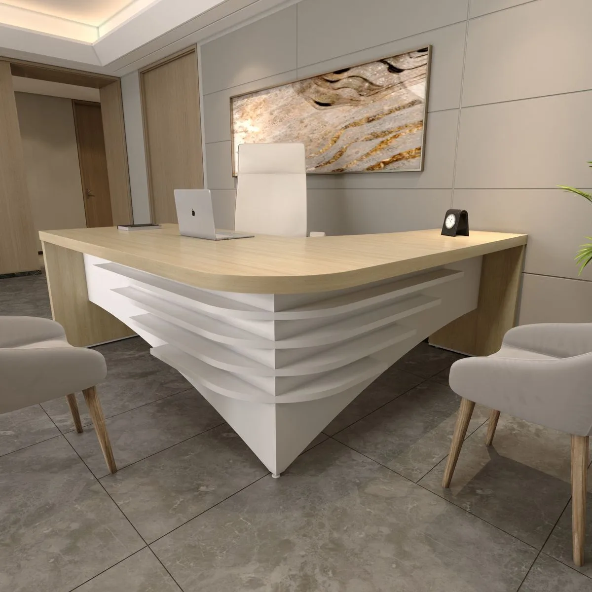 Mesa Tamburato Diretor Le - Carvalho/Branco