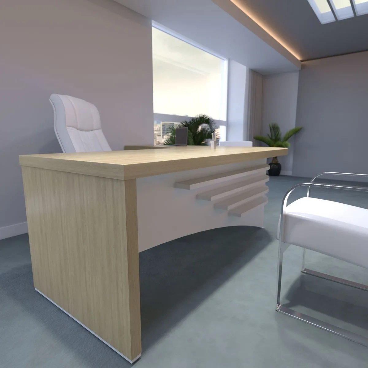 Mesa Tamburato Diretor Le - Carvalho/Branco