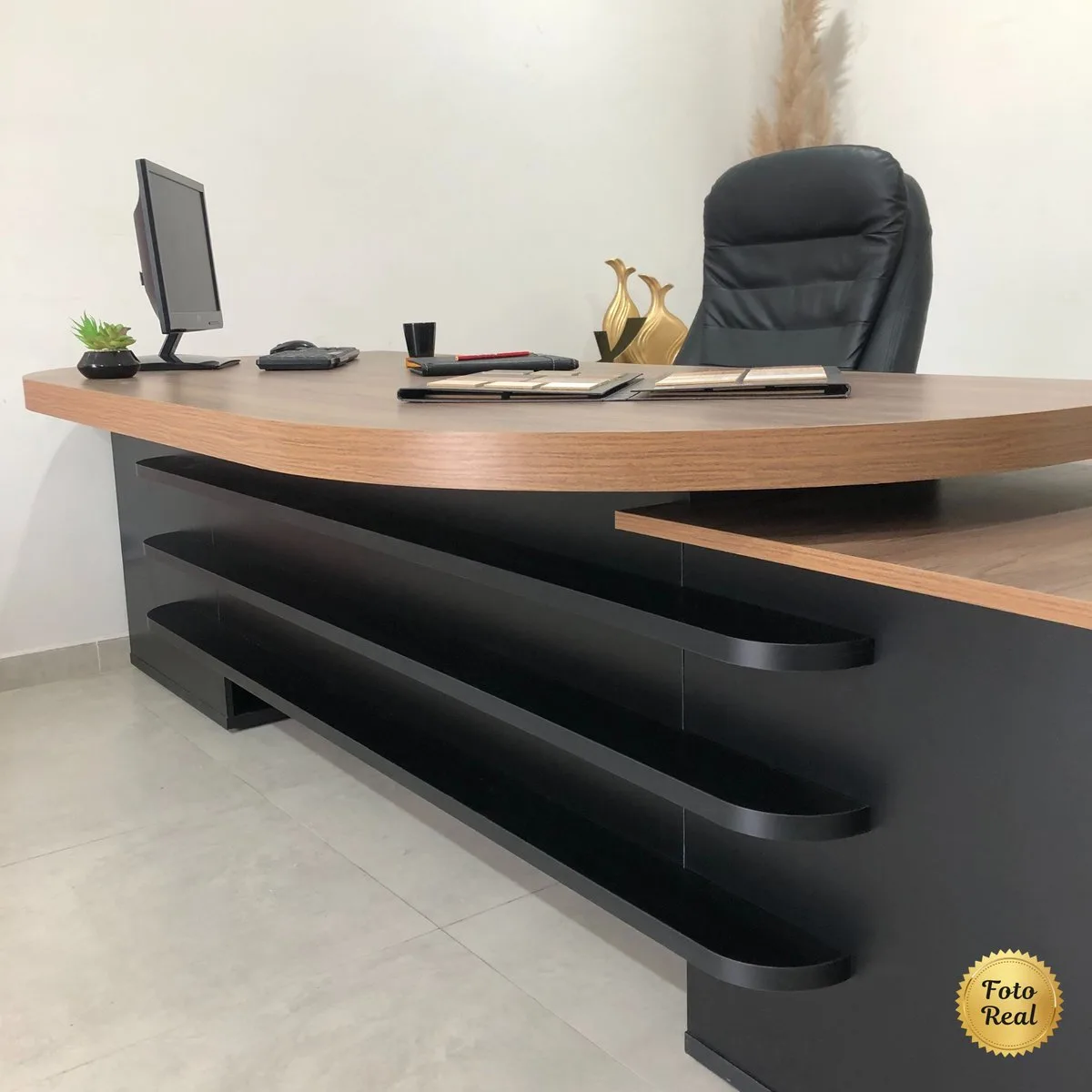 Mesa Tamburato Presidente - Nogal/Preto - 10