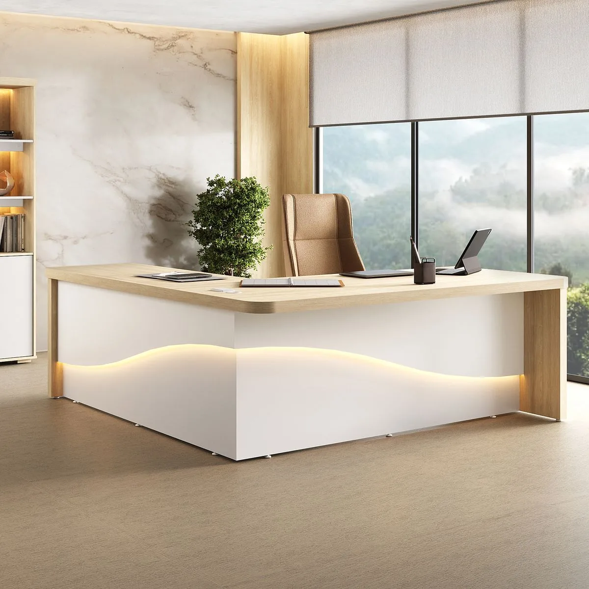 Mesa Tamburato Supreme Ld - Carvalho/Branco - 10 - Móveis Curitiba | Moveirama