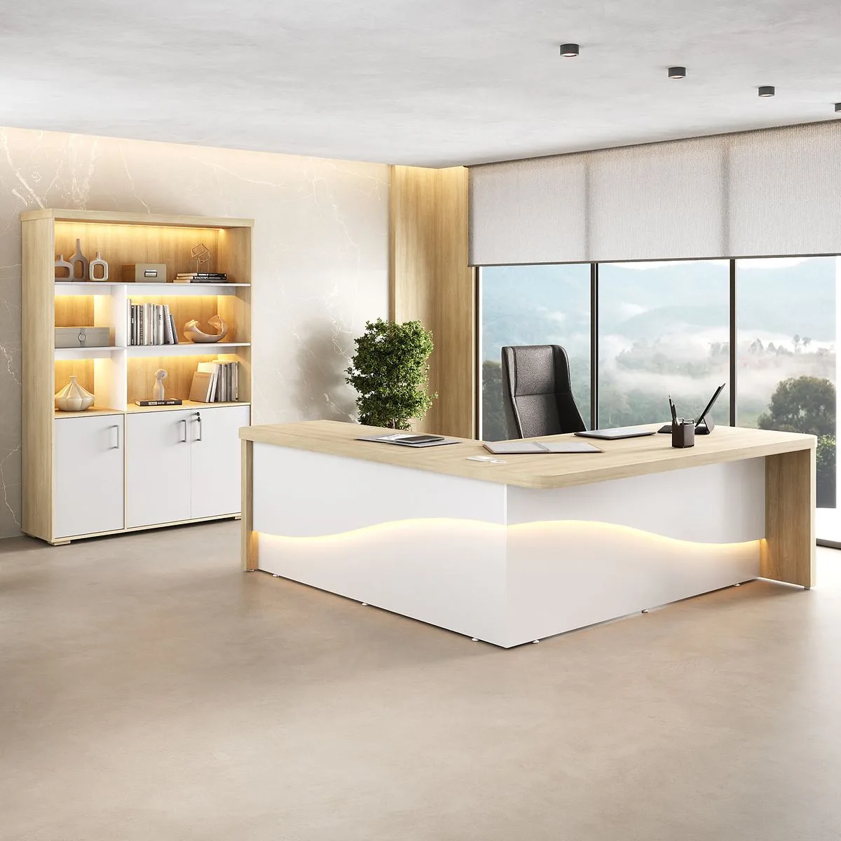 Mesa Tamburato Supreme Ld - Carvalho/Branco - 11 - Móveis Curitiba | Moveirama