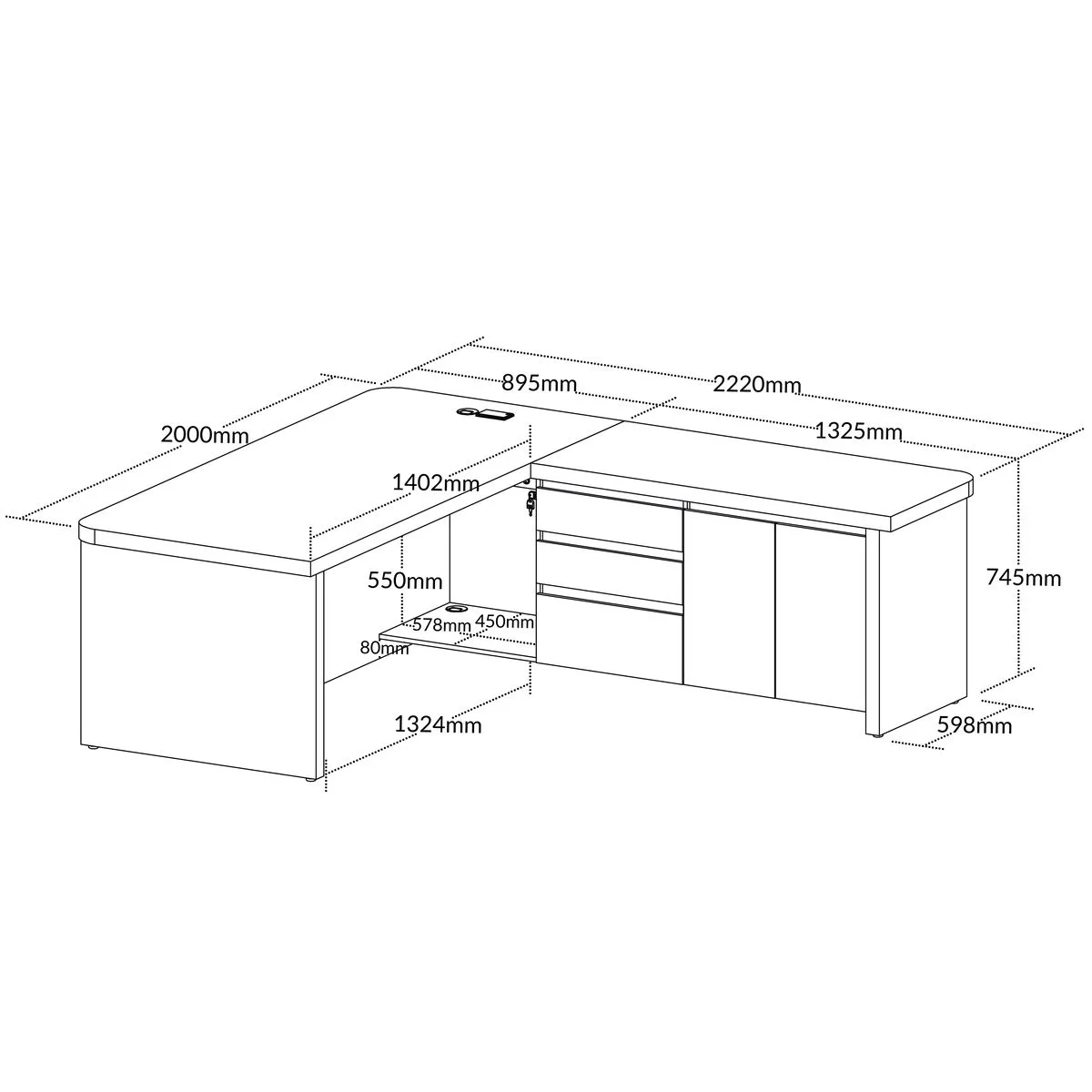 Mesa Tamburato Supreme Ld - Nogal/Preto