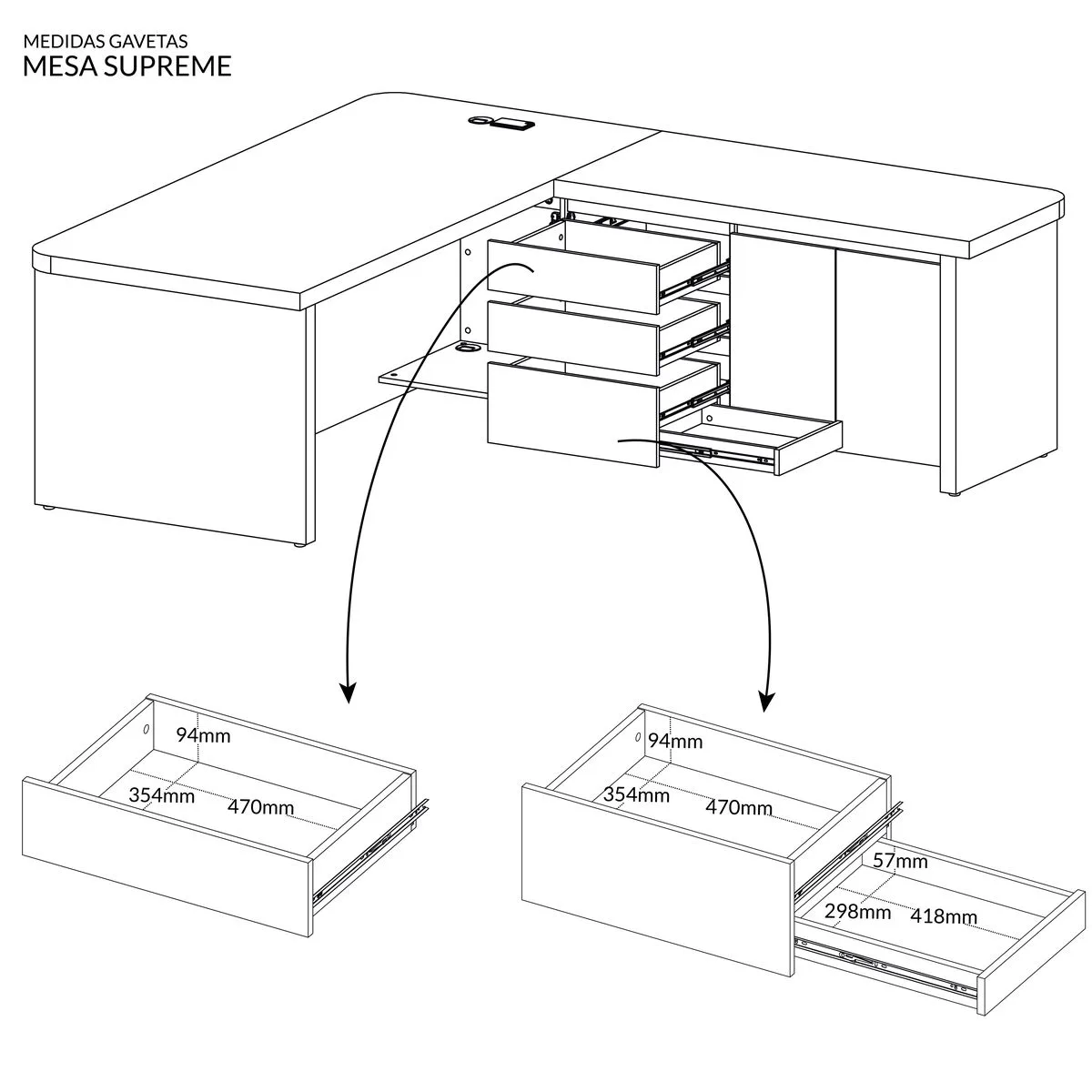 Mesa Tamburato Supreme Ld - Nogal/Preto - 15 - Móveis Curitiba | Moveirama