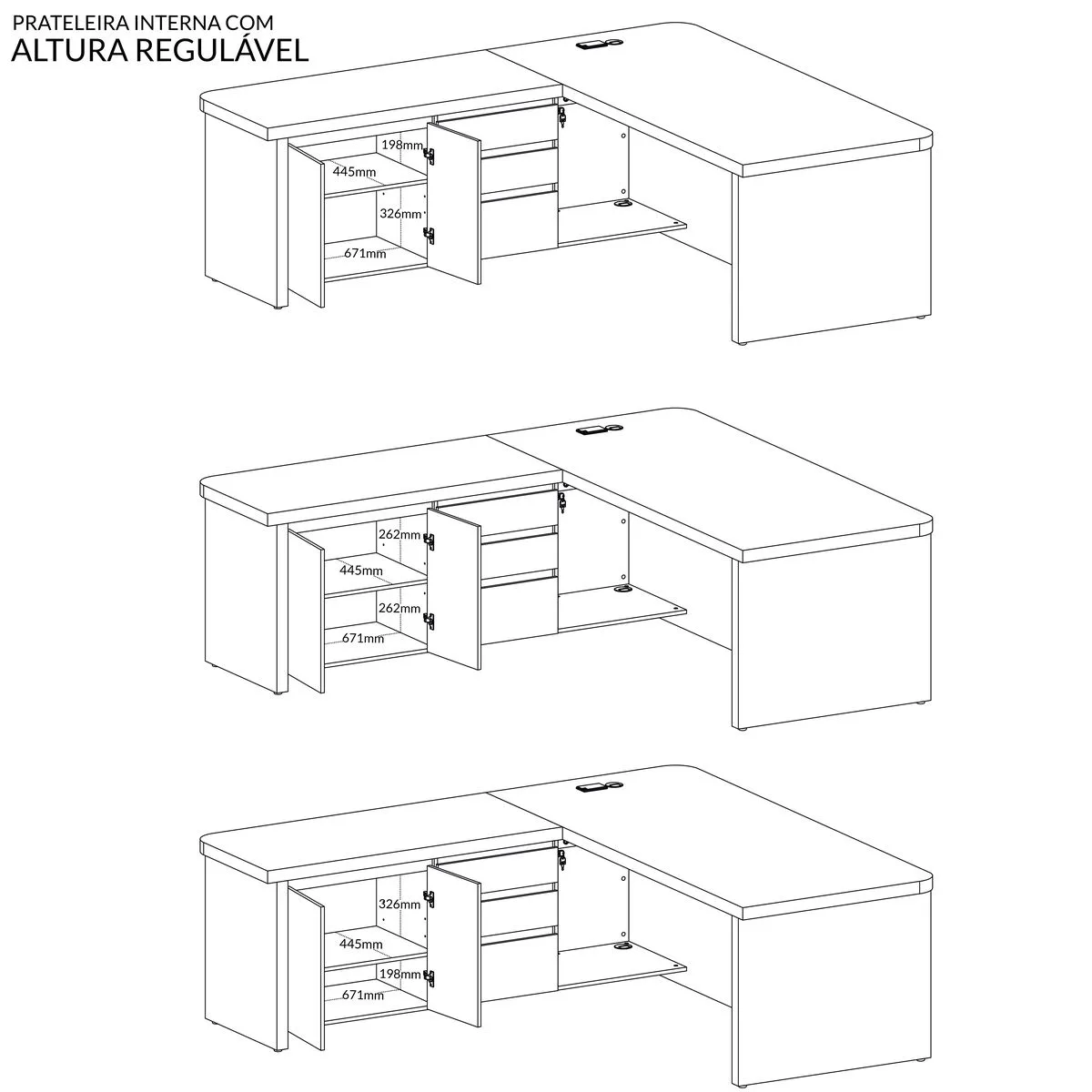 Mesa Tamburato Supreme Le - Carvalho/Branco