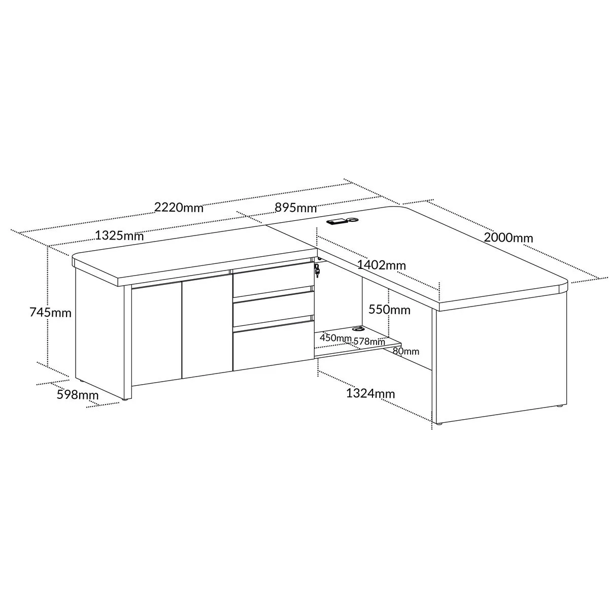 Mesa Tamburato Supreme Le - Carvalho/Branco