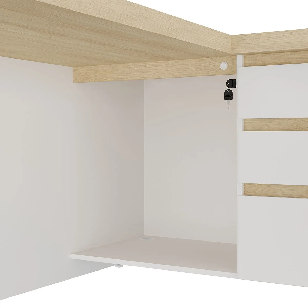 Mesa Tamburato Supreme Le - Carvalho/Branco - 20 - Móveis Curitiba | Moveirama