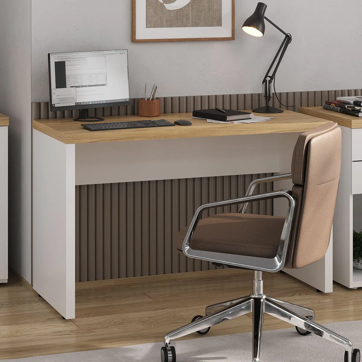 Mesa Toq 1200 - Olmo/Branco - Móveis Curitiba | Moveirama