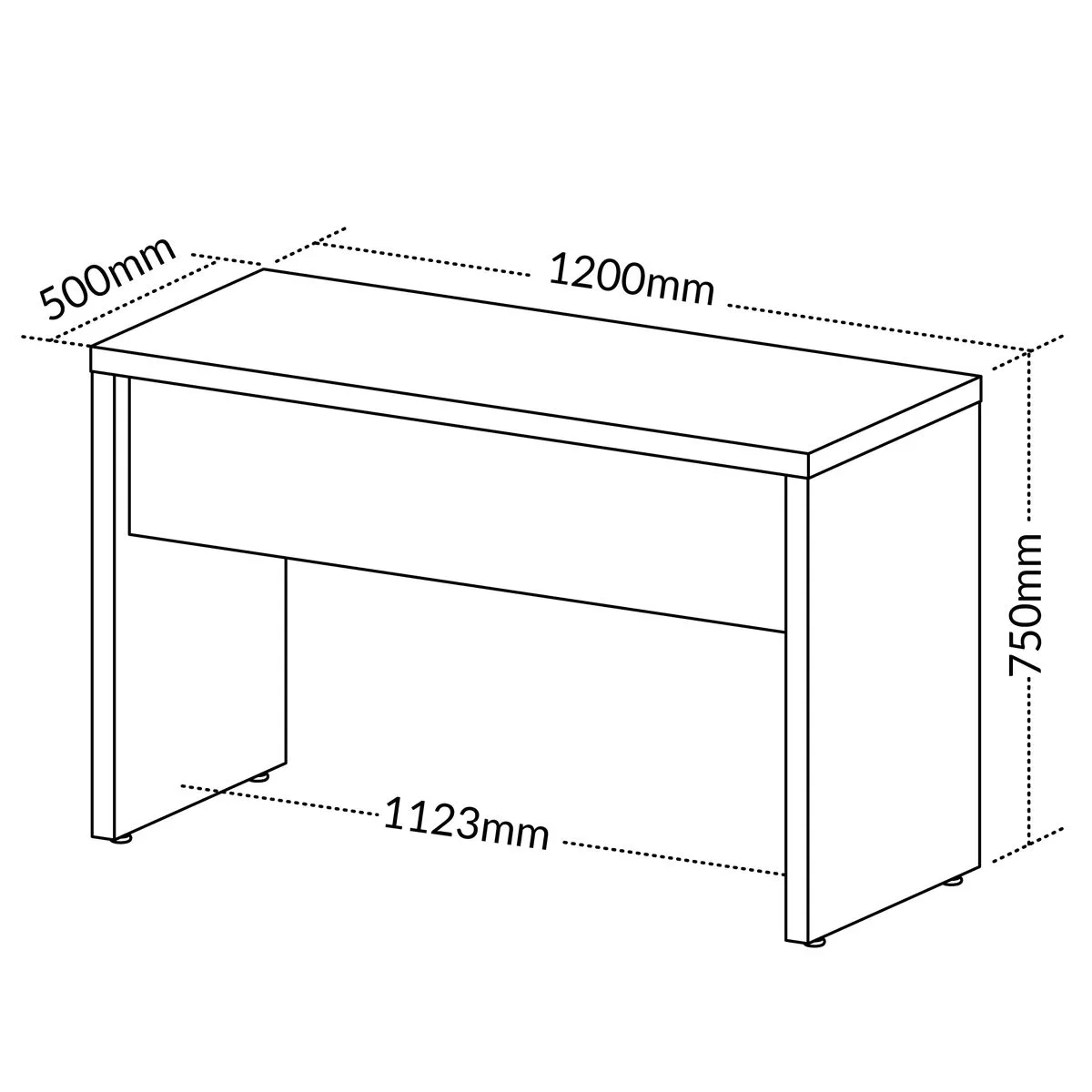 Mesa Toq 1200 - Olmo/Branco