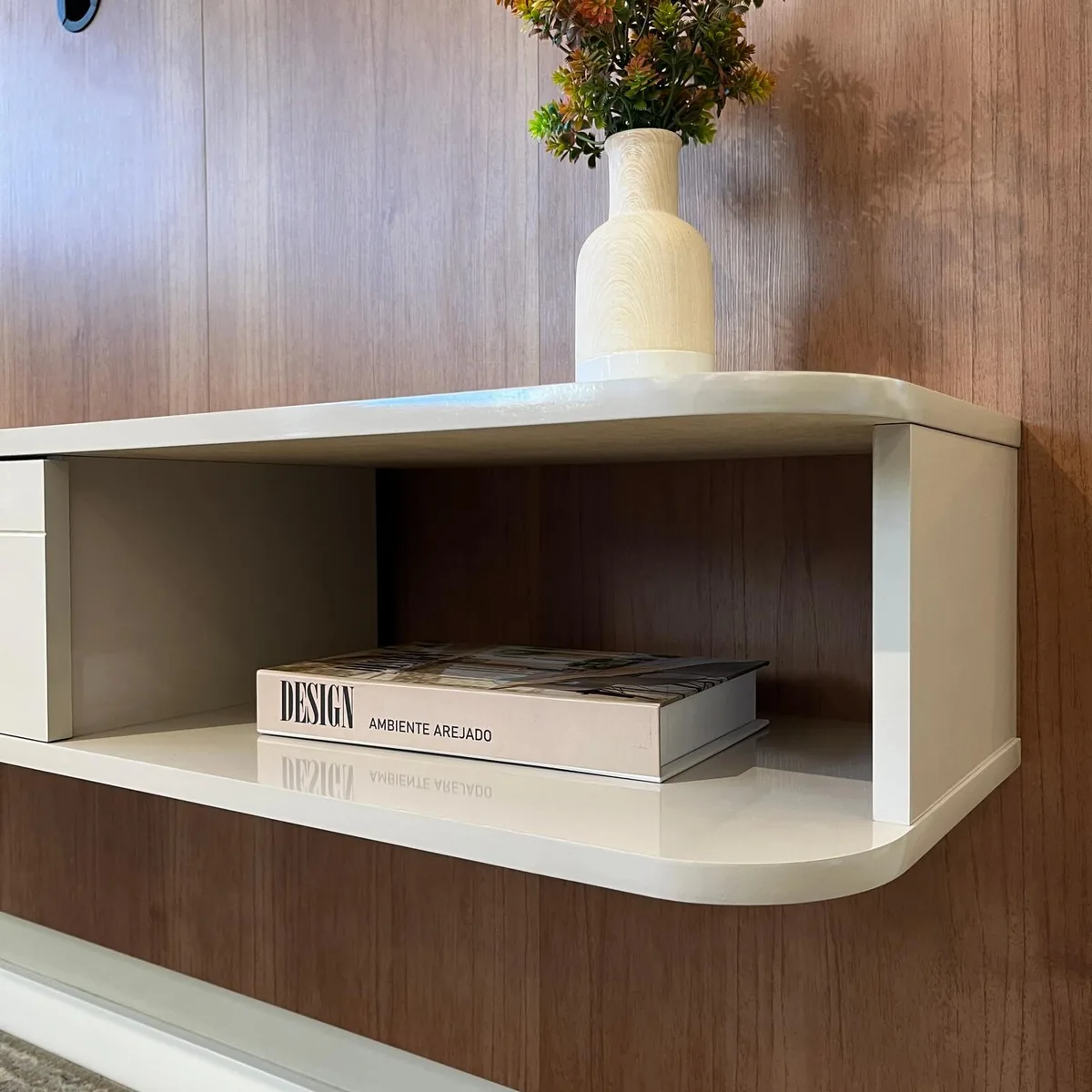 Painel Belluno - Cinamomo C / Off White - 4 - Móveis Curitiba | Moveirama