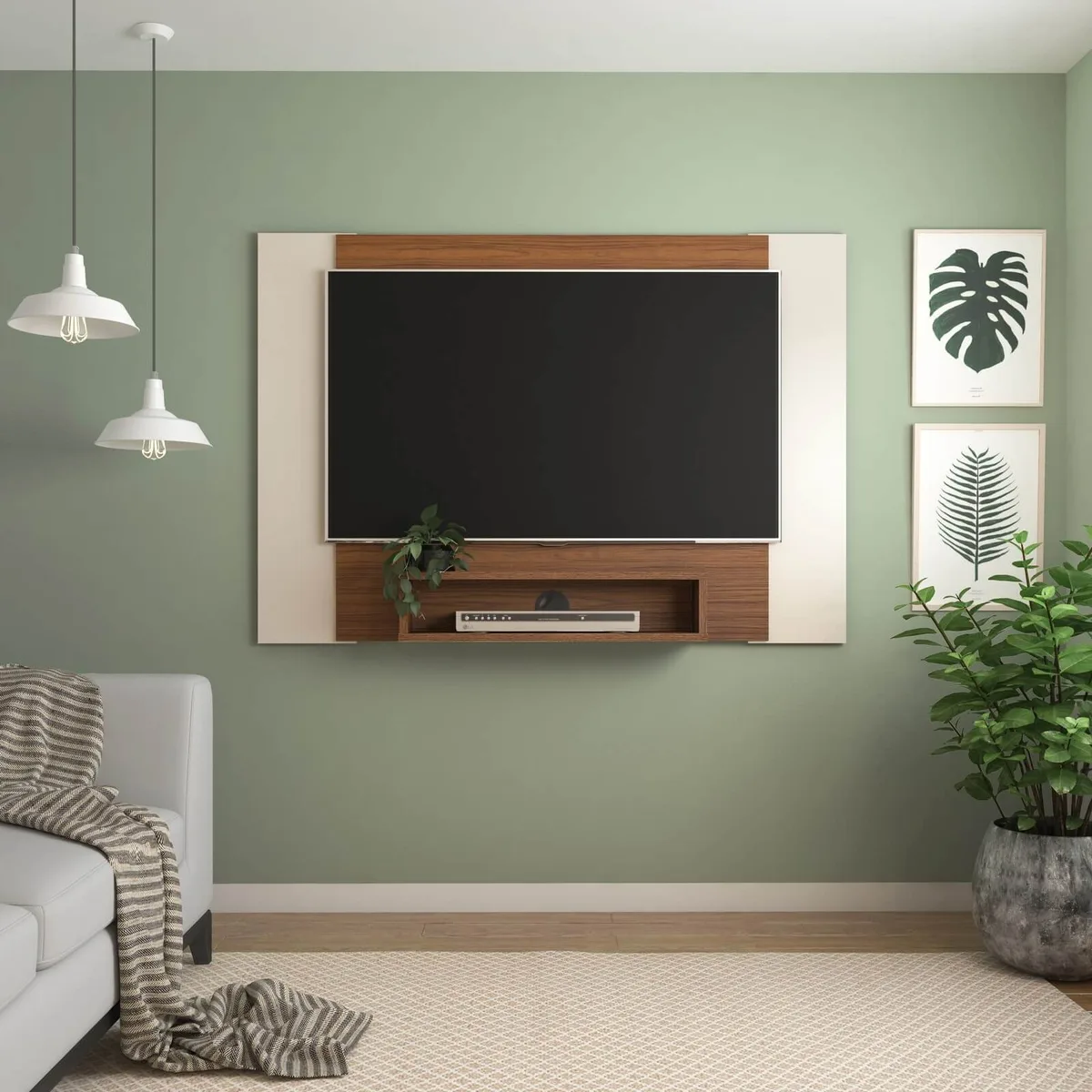Painel Cine na cor Cedro Ou Cedro / Off White