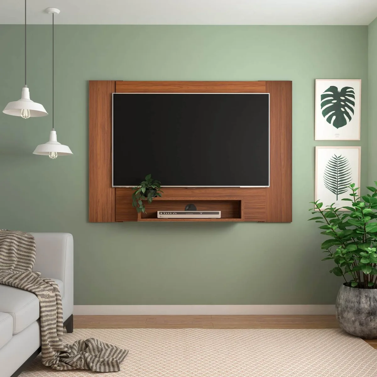 Painel Cine - Cedro Ou Cedro / Off White para TV até 47 polegadas - 2 - Móveis Curitiba | Moveirama