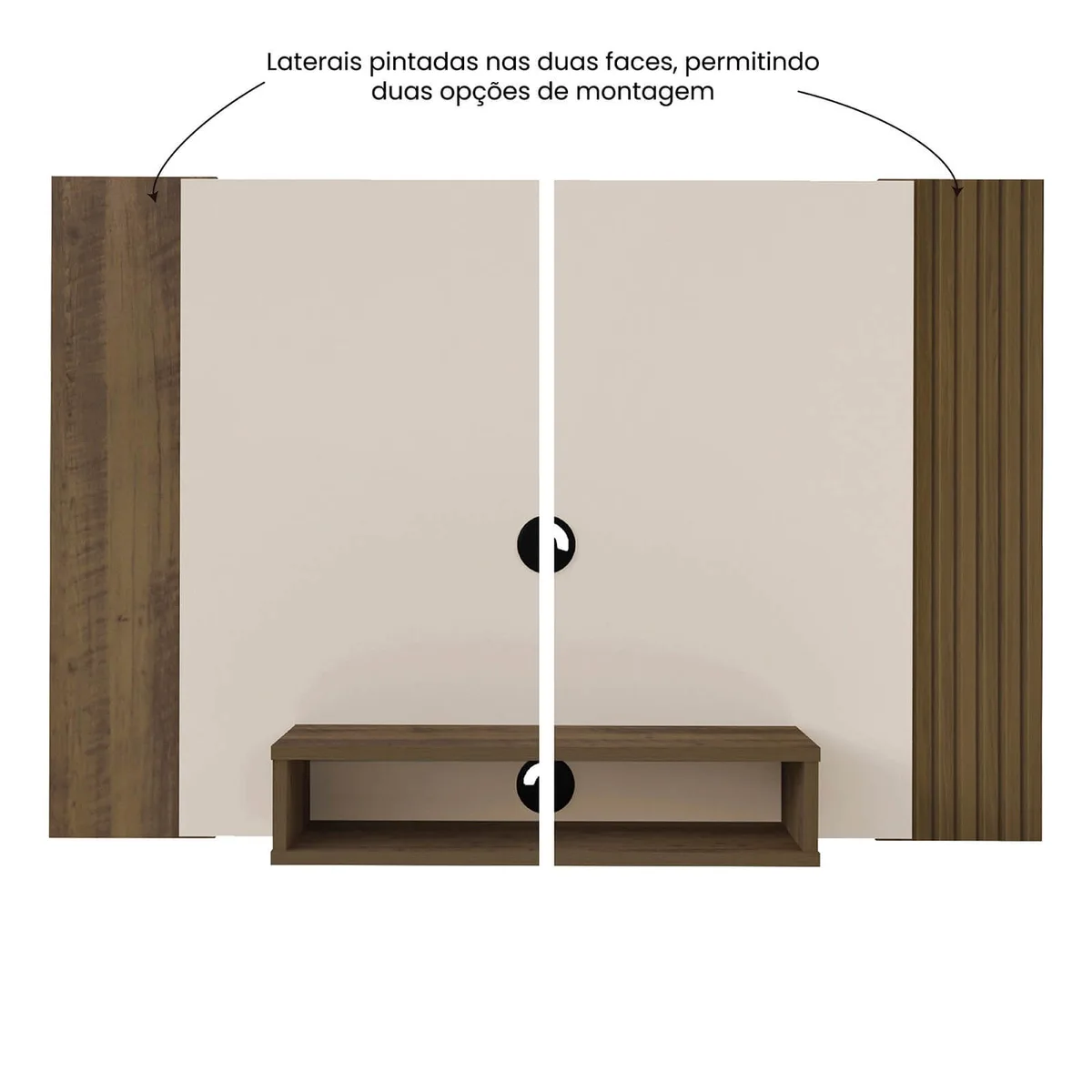 Painel Cine - Pinho C / Off White - 5 - Móveis Curitiba | Moveirama