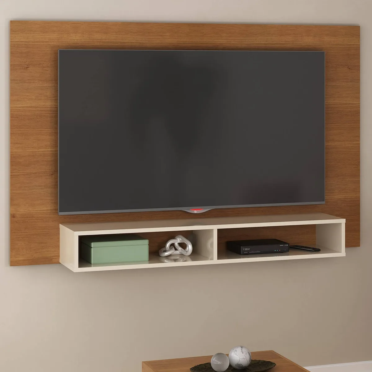 Painel Flash - Cinamomo C / Off White para TV até 50 polegadas - 2 - Móveis Curitiba | Moveirama
