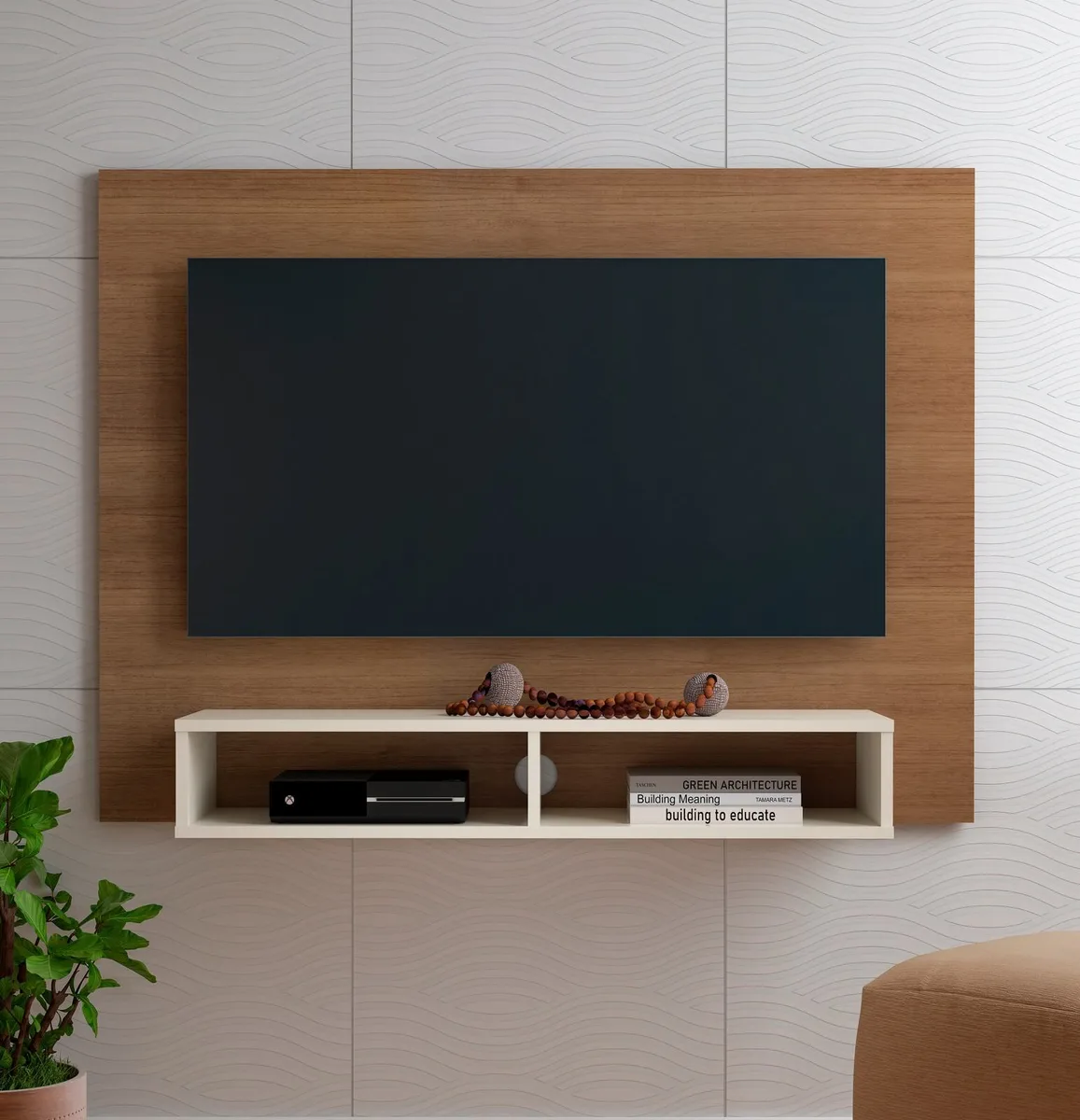 Painel Flash - Cinamomo C / Off White para TV até 50 polegadas - 3 - Móveis Curitiba | Moveirama