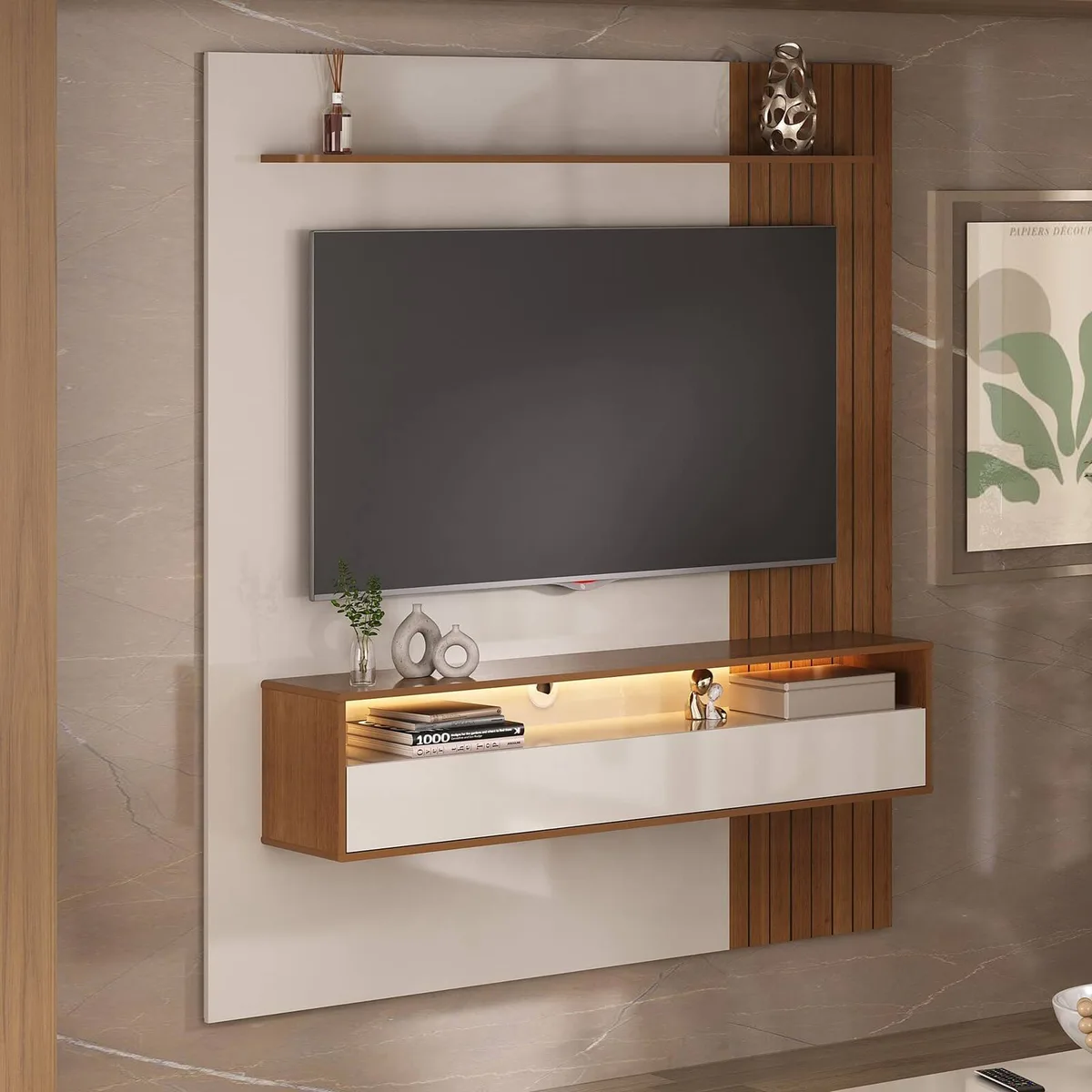 Painel Matisse para TV até 65 polegadas - Cinamomo C / Off White