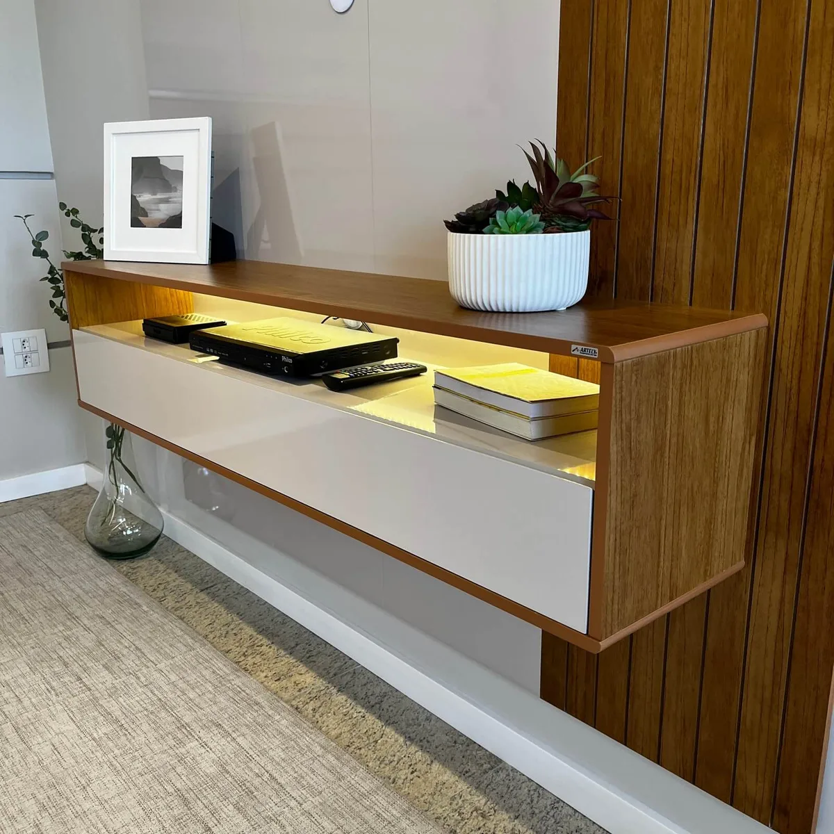 Painel Matisse - Cinamomo C / Off White para TV até 65 polegadas - 3 - Móveis Curitiba | Moveirama