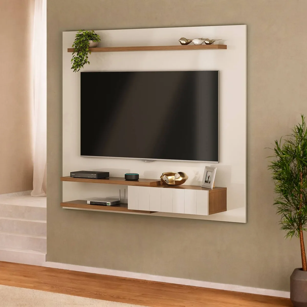 Painel Monza para TV até 55 polegadas - Cinamomo C / Off White