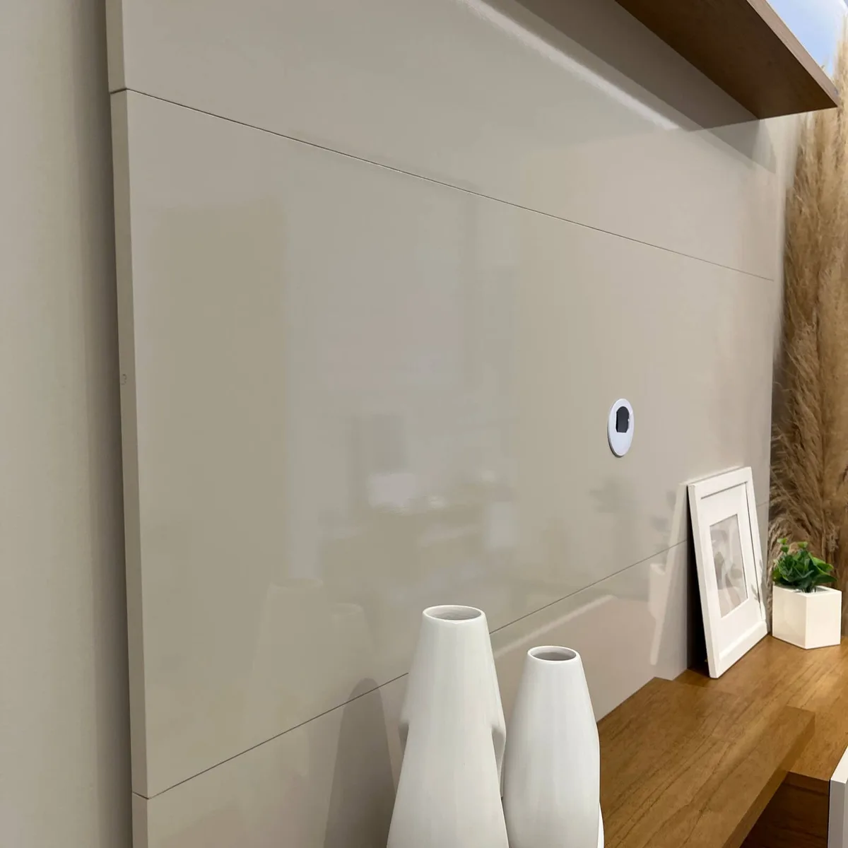 Painel Monza - Cinamomo C / Off White - 7 - Móveis Curitiba | Moveirama