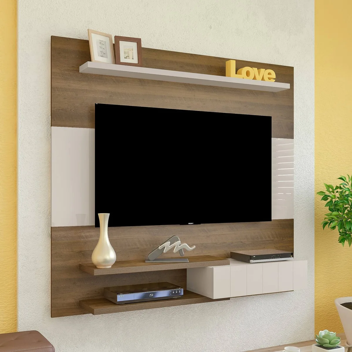 Painel Monza - Pinho C / Off White para TV até 55 polegadas - 3 - Móveis Curitiba | Moveirama