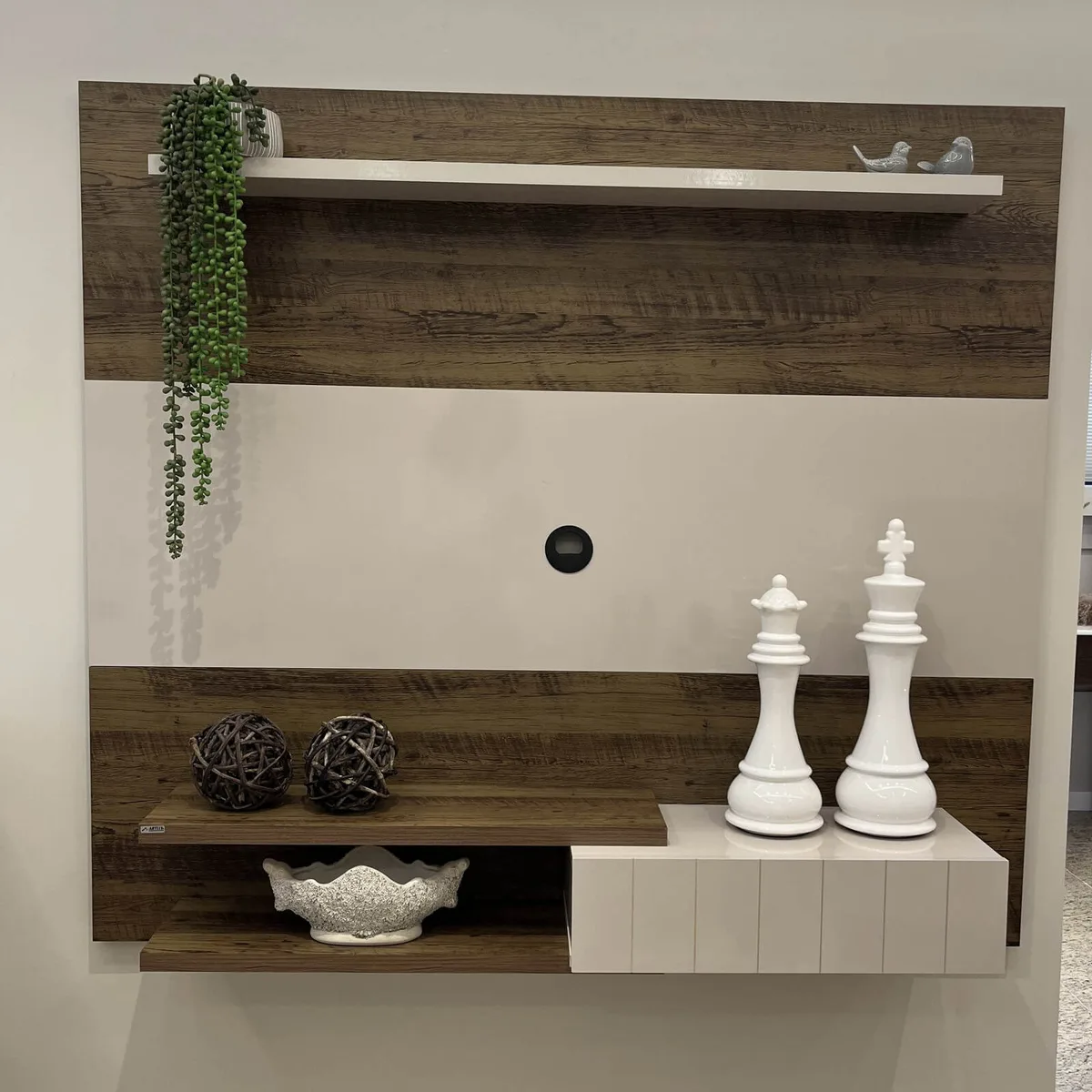 Painel Monza - Pinho C / Off White - 7 - Móveis Curitiba | Moveirama