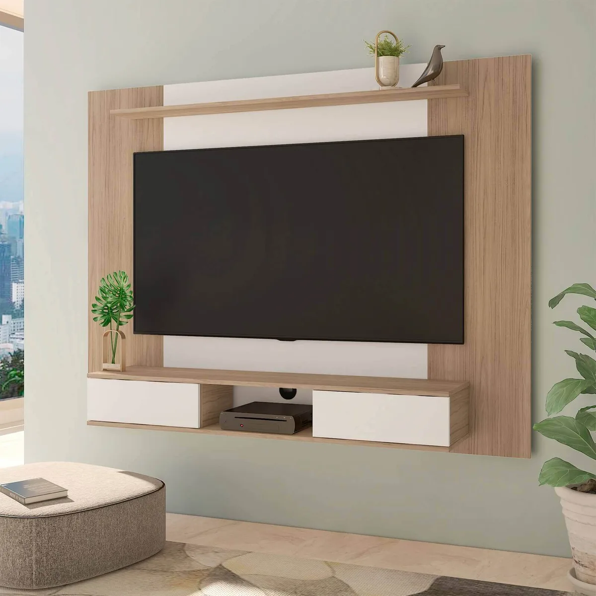 Painel Nevada na cor Carvalho C / Off White