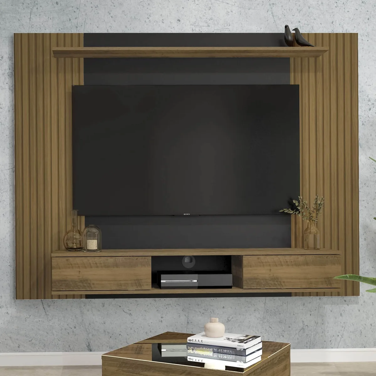 Painel Nevada - Pinho C / Preto para TV até 75 polegadas - 2 - Móveis Curitiba | Moveirama