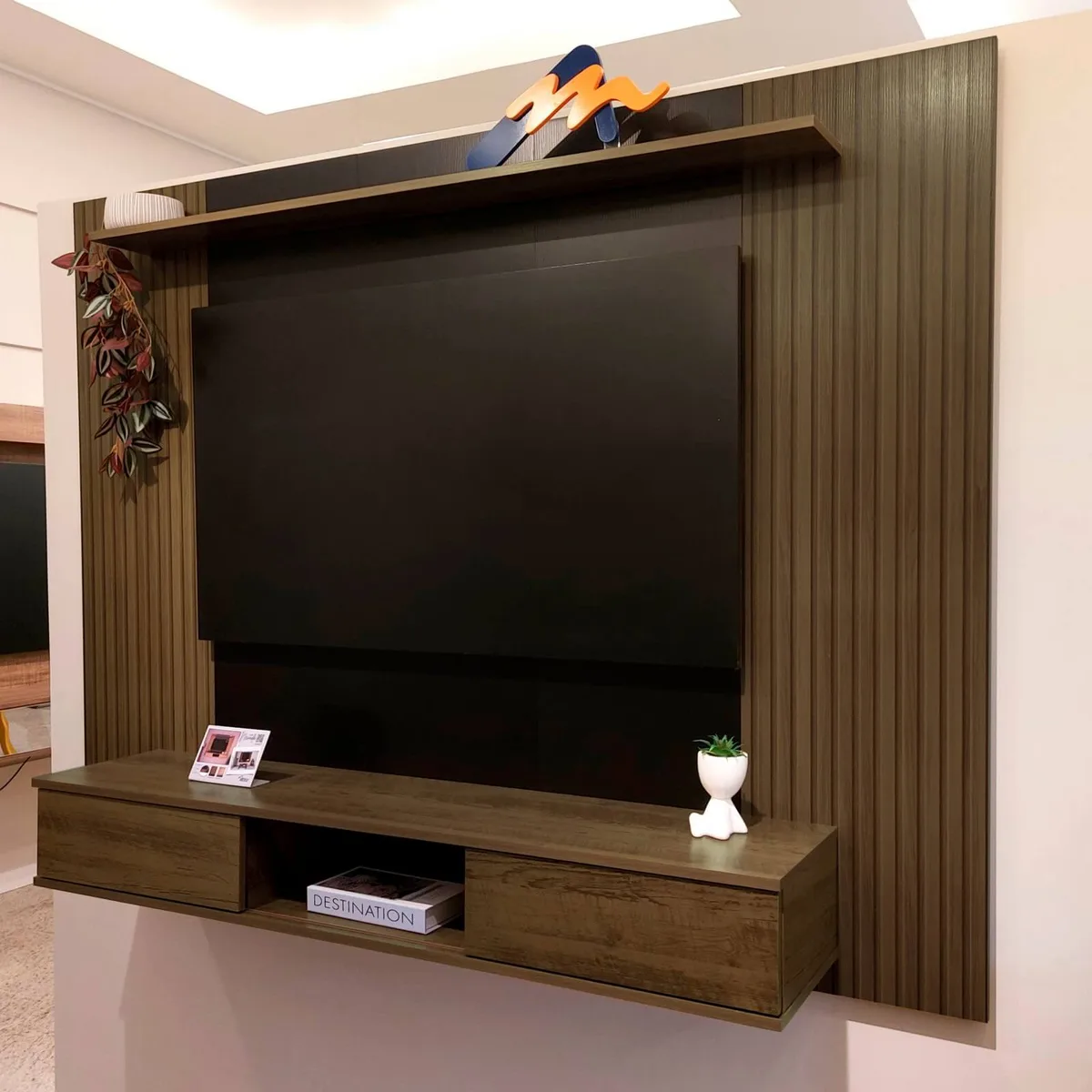 Painel Nevada - Pinho C / Preto para TV até 75 polegadas - 3 - Móveis Curitiba | Moveirama