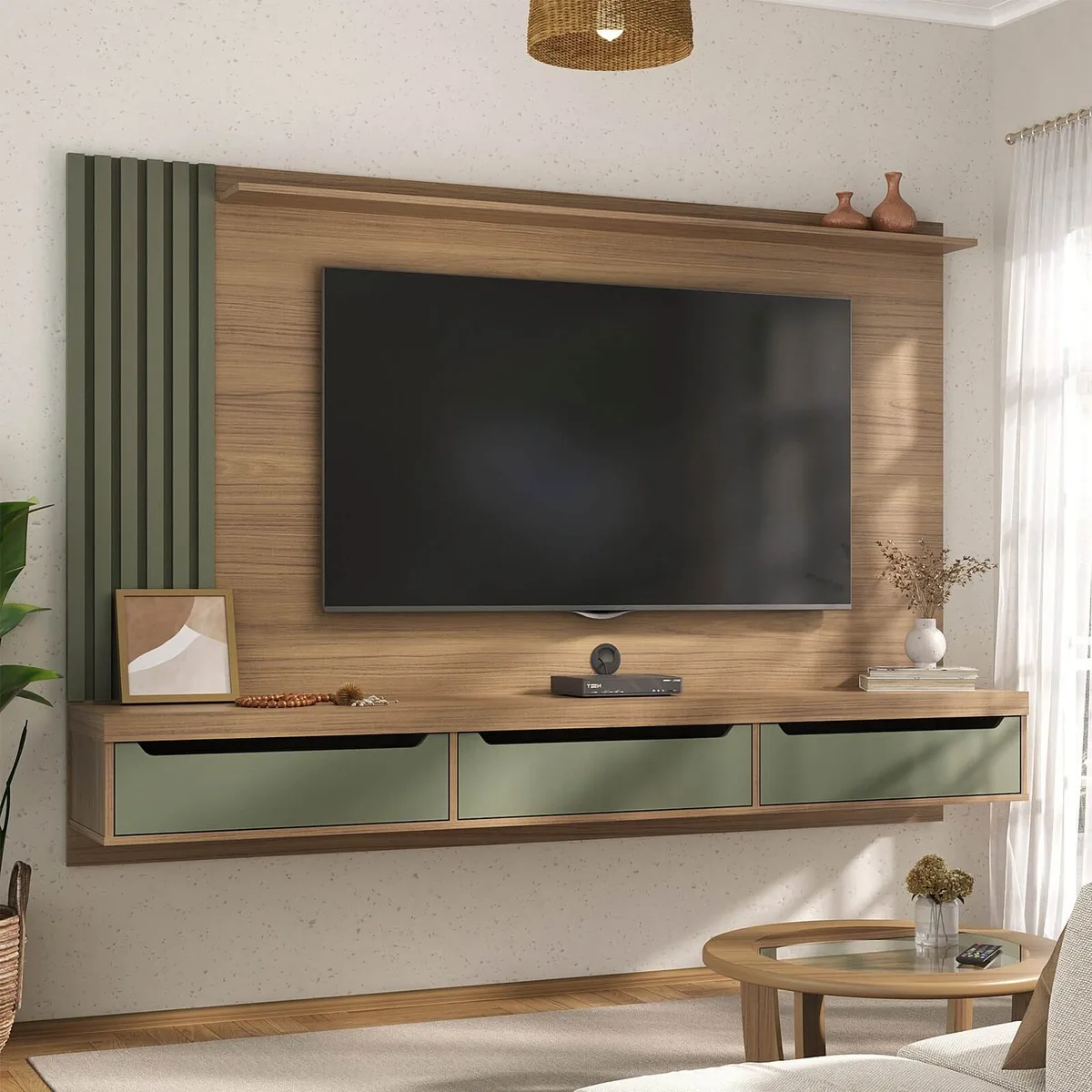 Painel Presence na cor Carvalho C / Menta